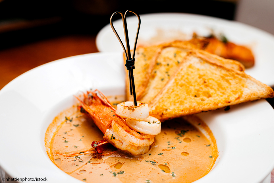 Maronen-Suppe mit Gambas