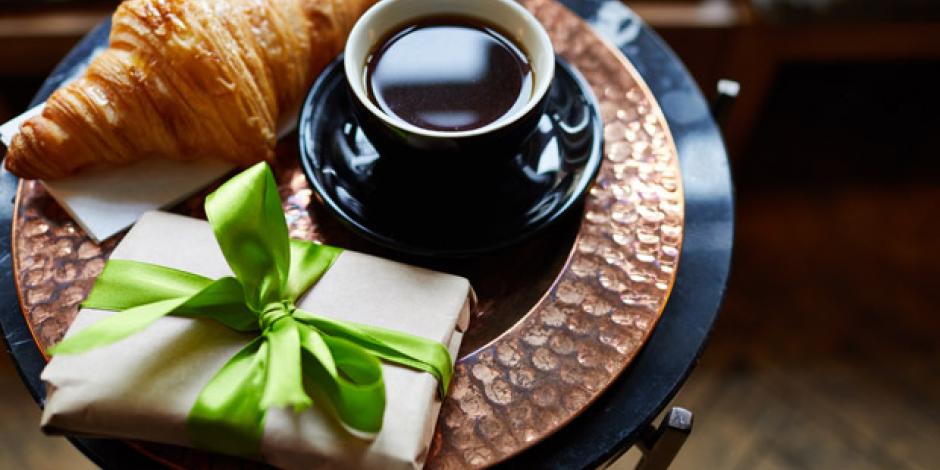 Kaffee, Croissant, Geschenk