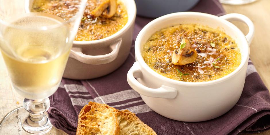 Crème brûlée aux champignons