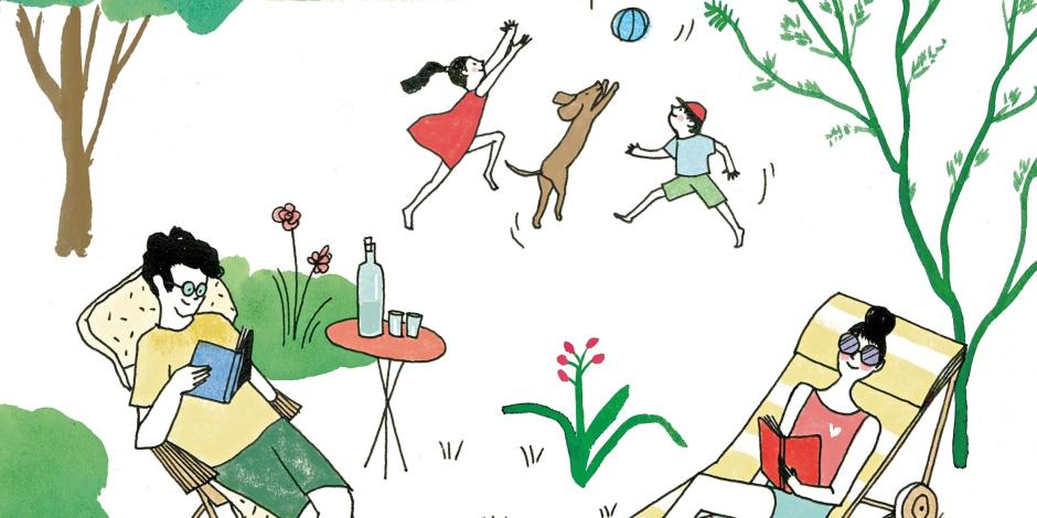Grafik Entspannung im Garten