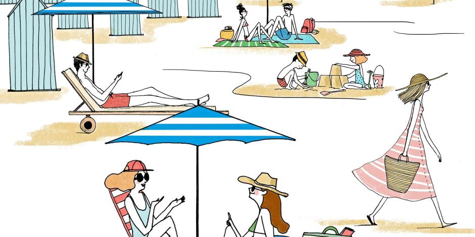 Grafik Frauen am Strand