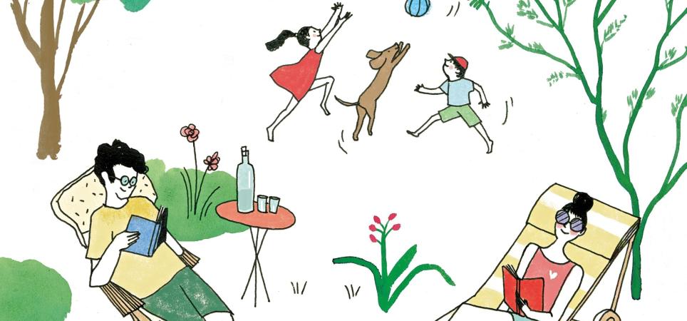 Grafik Entspannung im Garten
