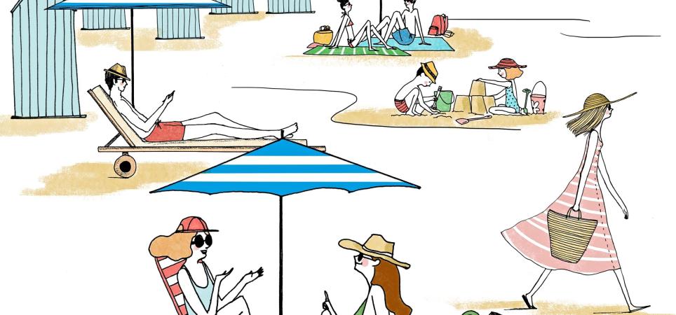 Grafik Frauen am Strand