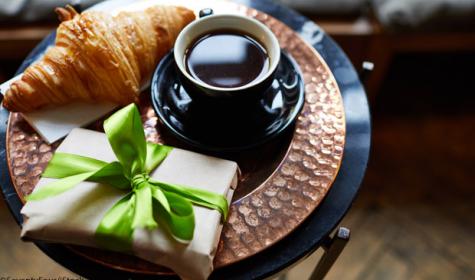 Kaffee, Croissant, Geschenk