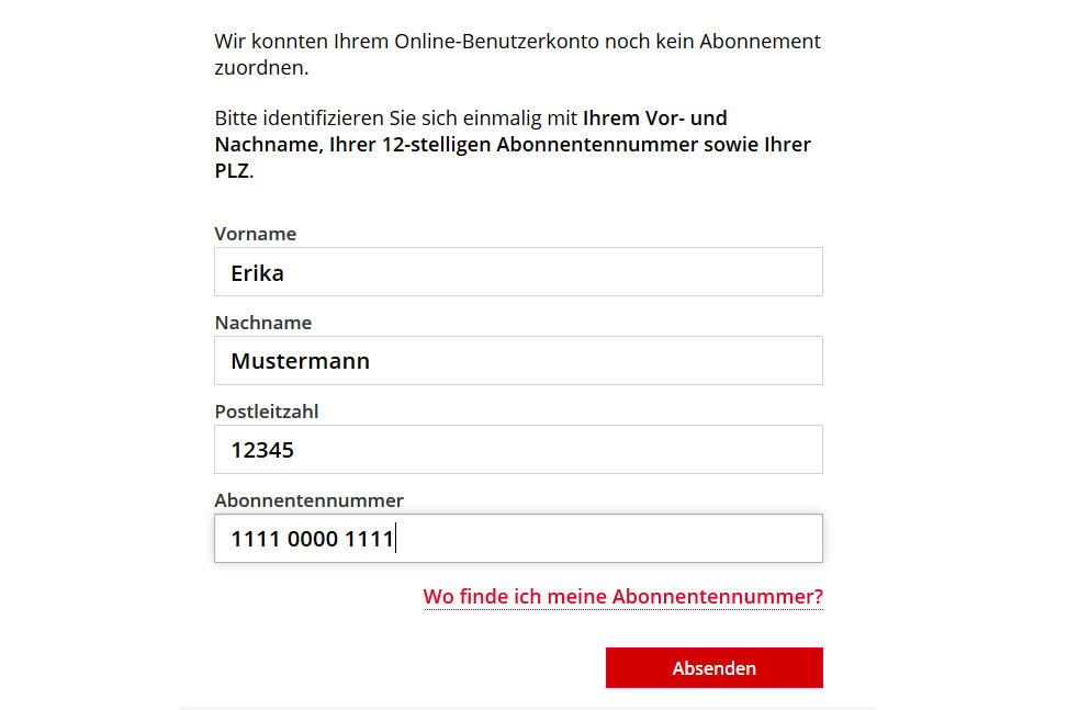 Abonummer verknüpfen